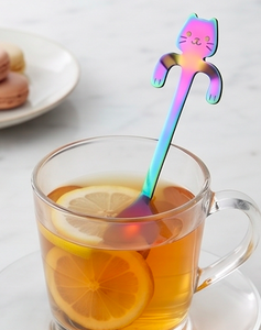 Cuillères Hugging Kitty en acier inoxydable, design mignon, compatibles lave-vaisselle, ensemble de couverts en métal pour café, thé et fêtes - Product Image 3