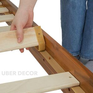 Marco de cama moderno de mediados de siglo de madera maciza de Ventura con base de listones cama de plataforma de diseño minimalista para dormitorios contemporáneos - Product Image 5