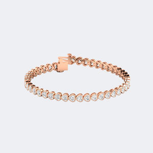 Pulsera de tenis con diamantes engastados en bisel en forma de corazón de 7.00 quilates de peso total - Product Image 3