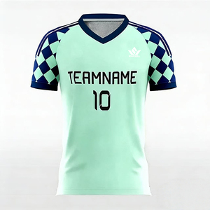 เสื้อฟุตบอลลายจุดสีชมพูแบบกำหนดเองสำหรับผู้ใหญ่ คอวี แขนสั้น ระบายอากาศได้ดี ผลิตจากโพลีเอสเตอร์  ชุดทีมแบบสั่งทำพิเศษ - Product Image 5