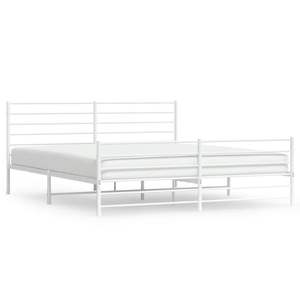 Cadre de lit en acier blanc extra long 76 x 80 pouces, lits en métal - Product Image 2
