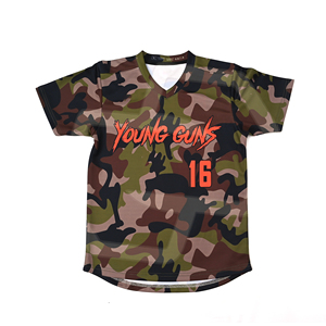 Wholesale Camouflage Baseball Premium <b>Jersey</b> <b>Short</b> Sleeve V Neck Adult Unisex Polyester Customizable Quick Dry Moisture Wicking - Product Image 1
