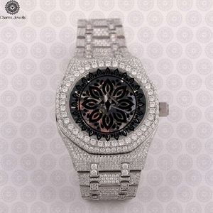 Reloj Mecánico Analógico para Hombre Charm Jewells, de Acero Inoxidable con Incrustaciones de Diamantes, Caja Poligonal de 40 mm, Esfera Hueca de Lujo, 10 - Product Image 2
