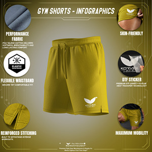 Korvex <b>Men's</b> <b>Yellow</b> Canvas Mid Waist Drawstring Bermuda <b>Shorts</b> Quick Dry Sublimation Print Athletic Sporty Style - Product Image 6