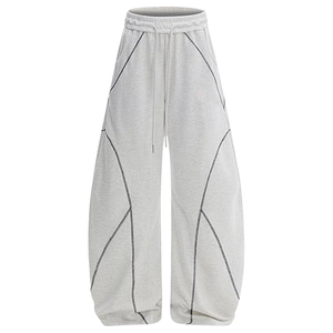 <b>Men's</b> Gray <b>Harem</b> <b>Pants</b> Elastic Waist Drawstring Casual Breathable Panelled Woven Canvas Tie-Dye Urban Utility Sweatpants Summer - Product Image 1