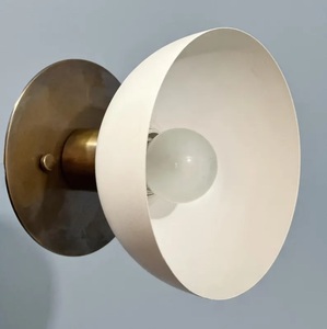 Plafonnier minimaliste en laiton, abat-jour rond blanc, décoration intérieure pour salon, éclairage domestique télécommandé - Product Image 2