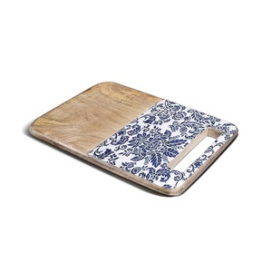 Hot Selling Printed Floral Bamboo Chopping <b>Board</b> Handle Decorative Serving <b>Board</b> Eco-Friendly Dishwasher Safe for Kitchen Home - Product Image 3