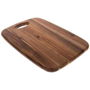 Tabla de cortar de madera natural con esquinas redondeadas para un manejo seguro y fácil limpieza - Product Image 6