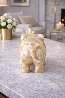 Statuette d'éléphant en nacre polie faite à la main, décoration de luxe pour la maison, décoration de table, Feng Shui