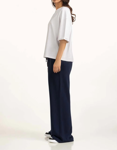 Camiseta de Verano para Mujer, de Algodón, Manga Corta, Cuello Redondo, Color Sólido, Corte Ajustado, Informal, Básica - Product Image 5