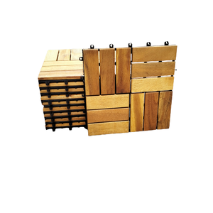 Interlocking <b>Deck</b> Tiles Acacia Wood Patio Tiles Flooring Tiles for Both Indoor and Outdoor Finishing Gold Teak 300 X 300 mm - Product Image 1