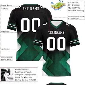 Maillot de football américain personnalisé en mesh, uniforme d'équipe respirant, t-shirt de sport à séchage rapide, vêtements de performance athlétique OEM - Product Image 3