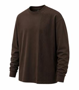 Suéter de Punto para Hombre, Cuello Redondo, Manga Larga, Color Marrón, Corte Regular, Informal, Color Sólido, Invierno, 100% Algodón, Secado Rápido - Product Image 6