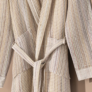 Waffle Unisex 100% Bông Áo Choàng Tắm Made Trong Thổ Nhĩ Kỳ Vải Thoáng Khí Ánh Sáng Trọng Lượng Nhanh Chóng Khô Mùa Hè Tất Cả Các Năm Quần Áo Ngủ Phòng Chờ Mặc - Product Image 4