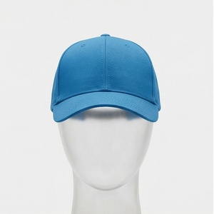 Casquette de baseball bleue à 6 panneaux unisexe en coton, couleur unie, ajustée, décontractée pour adultes - Product Image 1