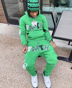 Best Selling Custom Made Logo Plus Size Winter Hooded Casual Men <b>Tracksuit</b> with Printed Solid Pattern 100% Cotton Lightweight - Product Image 1