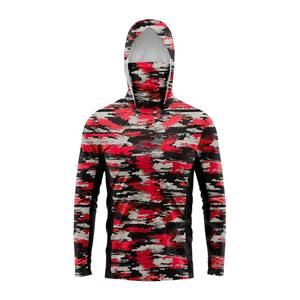 Sudadera con Capucha de Pesca de Manga Larga con Estampado de Agua Azul Unisex con Protección Anti-UV UPF 50 Estilo Pullover - Product Image 3