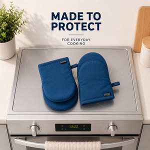 Mini Oven Mitts Set 12x16 cm | Heat Resistant Kitchen Gloves Cotton <b>Pot</b> <b>Holders</b> for Baking Cooking BBQ Microwave & Hot Dishes - Product Image 4