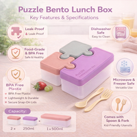 Boîte à lunch portable sans BPA, chauffable, pour collations de bébé, boîte à puzzle pour enfants, conteneur pour aliments complémentaires aux fruits avec couvercle en plastique