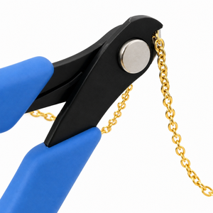 Pince coupante à bijoux à poignée bleue, coupe conique, mini-cisaille à extrémités en acier pour la découpe de maillons de chaîne DIY - Product Image 4