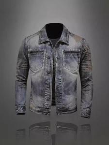 Outfitize – Veste en jean superposée à capuche pour homme, style sweat-shirt, décontractée, printemps-automne - Product Image 2