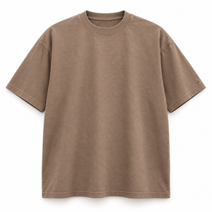 เสื้อยืดคอกลมทรงโอเวอร์ไซส์ ผ้าฝ้ายออร์แกนิคน้ำหนัก 275 กรัม ย้อมสีแบบ Garment Dyed ลุคสตรีทแวร์ สีด้าน - Product Image 1