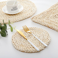 Sous-verres et sets de table en rotin tressé à la main, couleur blanchie personnalisée, haute qualité, écologiques, D20, style campagnard, serviettes en carton