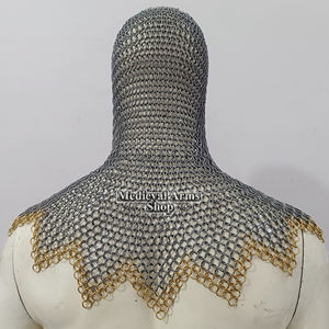 Capa de Malla Metálica Medieval de Acero Suave con Diseño en Zig-Zag y Anillo de Latón, Calidad Premium para Cosplay, Reenactamiento y Época Histórica - Product Image 4