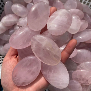 Trimurti Gems - Piedra de Cuarzo Rosa Natural al por Mayor, Piedra de Palma Pulida, Cristal Curativo, Piedra de Cuarzo Rosa, Reiki, Meditación, Feng Shui - Product Image 1