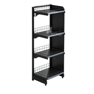 ชั้นวางสินค้าโลหะแบบกำหนดเอง OEM สำหรับงานเบา พร้อมแผงหลังแบบ Pegboard 4 ชั้น สำหรับซูเปอร์มาร์เก็ตและร้านขายของชำ ADONG A113 - Product Image 1