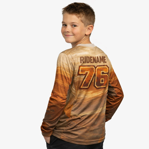 เสื้อแข่งรถเด็กปรับแต่งได้ 100% โพลีเอสเตอร์ ระบายอากาศได้ดี สำหรับรถออโต้และมอเตอร์ไซค์  ชุดแข่งรถมอเตอร์ครอส MX แบบซับลิเมชั่น - Product Image 3