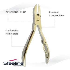 Coupe-ongles professionnel Steelline Corporation 12,5 mm à mâchoires courbes en acier inoxydable, lame concave, pointe aiguisée pour les doigts et les orteils - Product Image 5