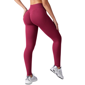 OEM Premium Eco-Friendly Quick Dry Scrunch <b>Butt</b> Yoga <b>Leggings</b> Heat-Transfer Print V Cross Waistband Ruched <b>Butt</b> <b>Lifting</b> 220g Gym - Product Image 3