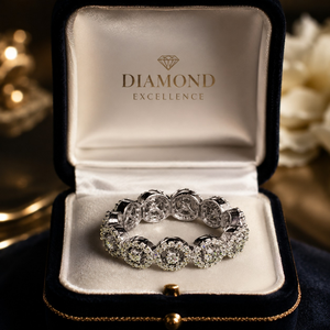 สร้อยข้อมือเพชรทองคำขาว 14K สำหรับผู้หญิง |   แหวนแต่งงานทรงกลม 0.89 กะรัต สไตล์หรูหรา แฟชั่นเครื่องประดับของขวัญสุดหรู - Product Image 2