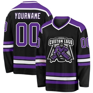 Uniformes de Hockey sobre Hielo Personalizados con Cuello en V, Corte Holgado, Manga Larga, Transpirables, de Malla Gruesa, para Hombre - Product Image 1