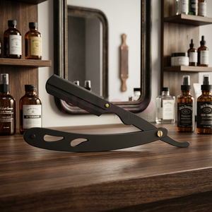 Barber Shaving Pocket Knife Straight Edge <b>Razor</b> Stainless Steel Safety Replaceable Blades Matte Black Professional <b>Razor</b> <b>Men</b> - Product Image 2