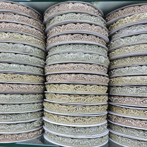 Garment Accessories Colored Ethnic Clothes Material Sewing GUIPURE Lace Trims Metallic Upholstery <b>Webbing</b> Ribbon Lace Embroidery - Product Image 1