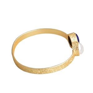 18K Gold Plated Adjustable Brass Bangles Classic Trendy <b>Freshwater</b> <b>Pearl</b> Wings Design Unisex Fashion Jewelry Wholesale Supplier - Product Image 5