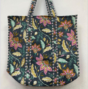 Orange Tiger Print Quilted <b>Lightweight</b> Zipper Waterproof Cotton Tote <b>Bag</b> Large Capacity Reusable Eco-Friendly Stylish Shopping - Product Image 3