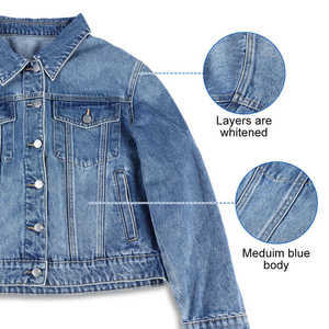 Chaqueta de lona vaquera transpirable y ecológica para mujer, estilo OEM, de algodón lavado, oversize, con botones, informal, para invierno, 280g - Product Image 6