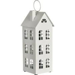 Portavelas de Metal Blanco Envejecido con Forma de Casa, Estilo Rústico Vintage para Decoración del Hogar - Product Image 6