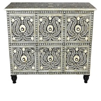 Armoire en bois de style moderne fait à la main avec incrustation d'os indien pour chambre à coucher maison hôtel accessoire décoratif tiroir Table meubles de maison