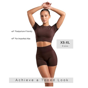 Ensemble de yoga pour femmes, 2 pièces, tenue de sport pour la salle de sport, débardeur et short, séchage rapide, respirant, extensible, vêtements de sport, services OEM - Product Image 4