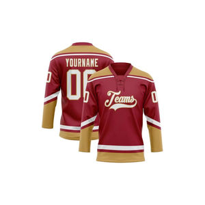100% Pure Polyester Fabric Pure <b>Material</b> OEM Service Wholesale High Quality <b>Printed</b> Custom Team Name Ice Hockey Jersey for Men - Product Image 2
