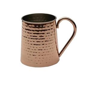 Tazas de Cobre Sólido Hechas a Mano para el Hogar Moderno, Taza en Forma de Barril de 16 oz con Asa de Latón y Textura Martillada - Product Image 5