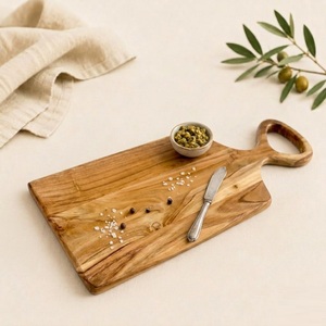 Premium Handcrafted Acacia <b>Wood</b> Cutting <b>Board</b> With Ergonomic Handle Durable Eco-Friendly <b>Solid</b> Wooden Chopping <b>Board</b> For Kitchen - Product Image 2