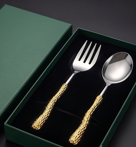 <b>Gold</b> Zigzag Design Handle <b>Cutlery</b> Elegant And Stylish Flatware Perfect For Dining Table Kitchen Essentials And Gift - Product Image 6