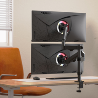 Soporte de Escritorio AUKI de 32 Pulgadas con Resorte de Gas para Dos Monitores, de Acero Aleado, 10 kg, Inclinación de 45 Grados, Movimiento Completo, Compatible con VESA
