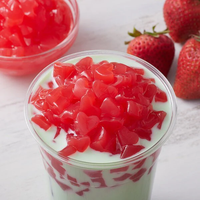 Nata de coco premium, formes spéciales fleur, cœur, étoile, pour bubble tea et desserts, gelée de noix de coco moelleuse, fournisseur OEM Vietnam.