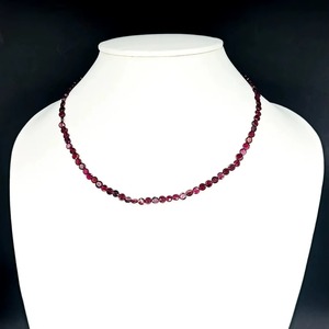 Collier de perles facettées en grenat rouge naturel, bijoux en pierres précieuses, fermoir en argent sterling 925, vente en gros, cadeau pour femme - Product Image 6